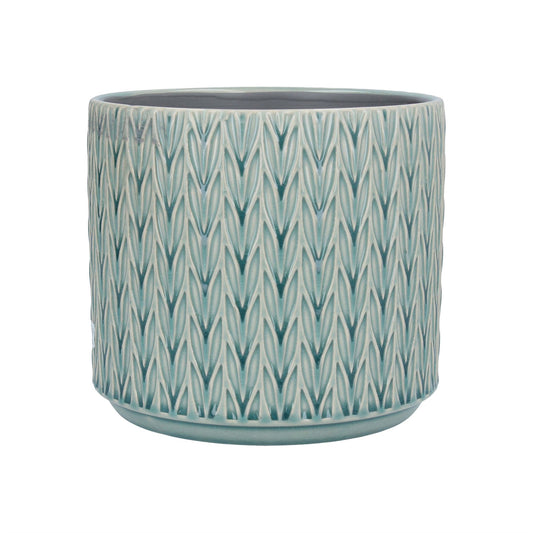 Ceramic Pot Cover 17cm - Blue Staghorn