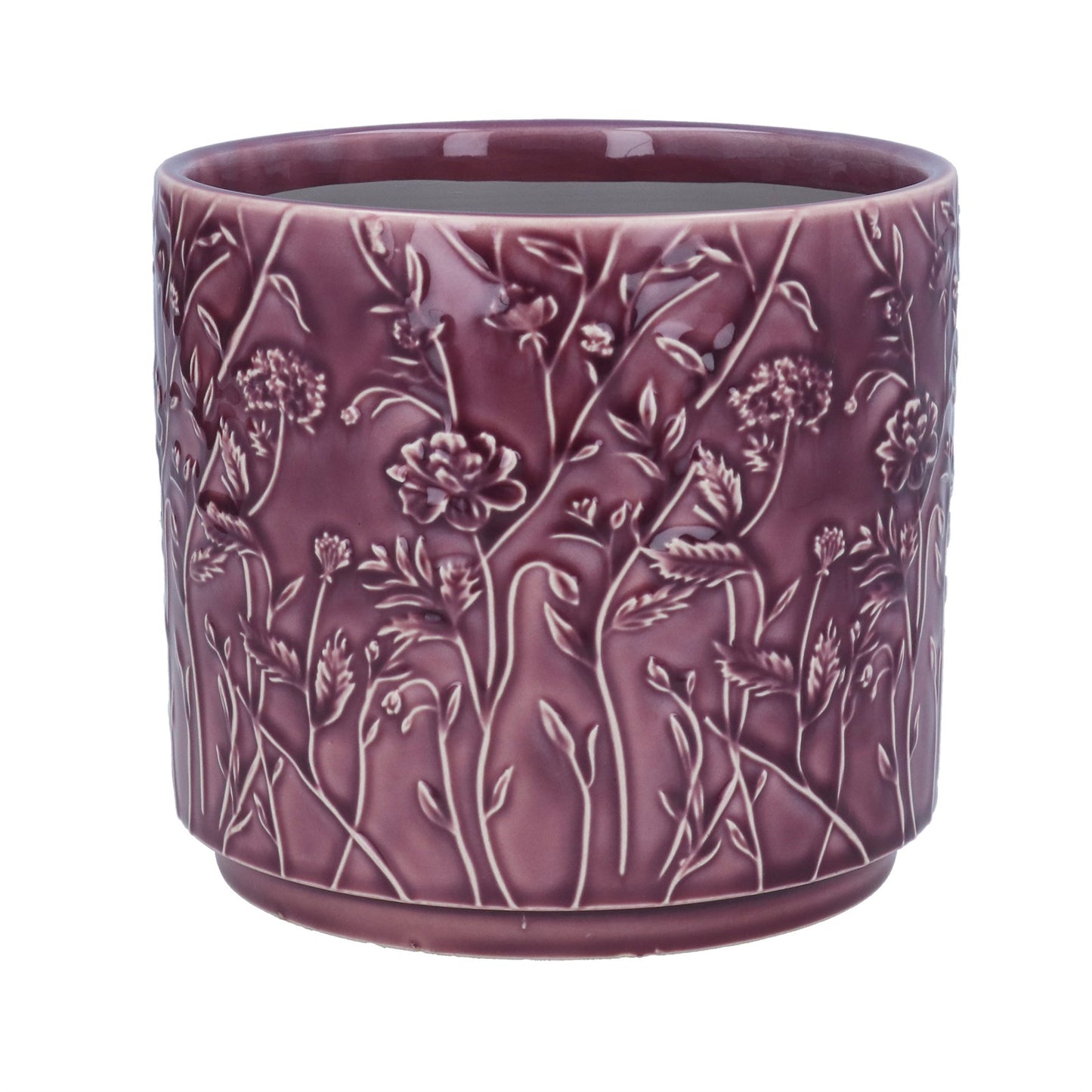 Gisela Graham Pink wildflower pot cover - 17cm