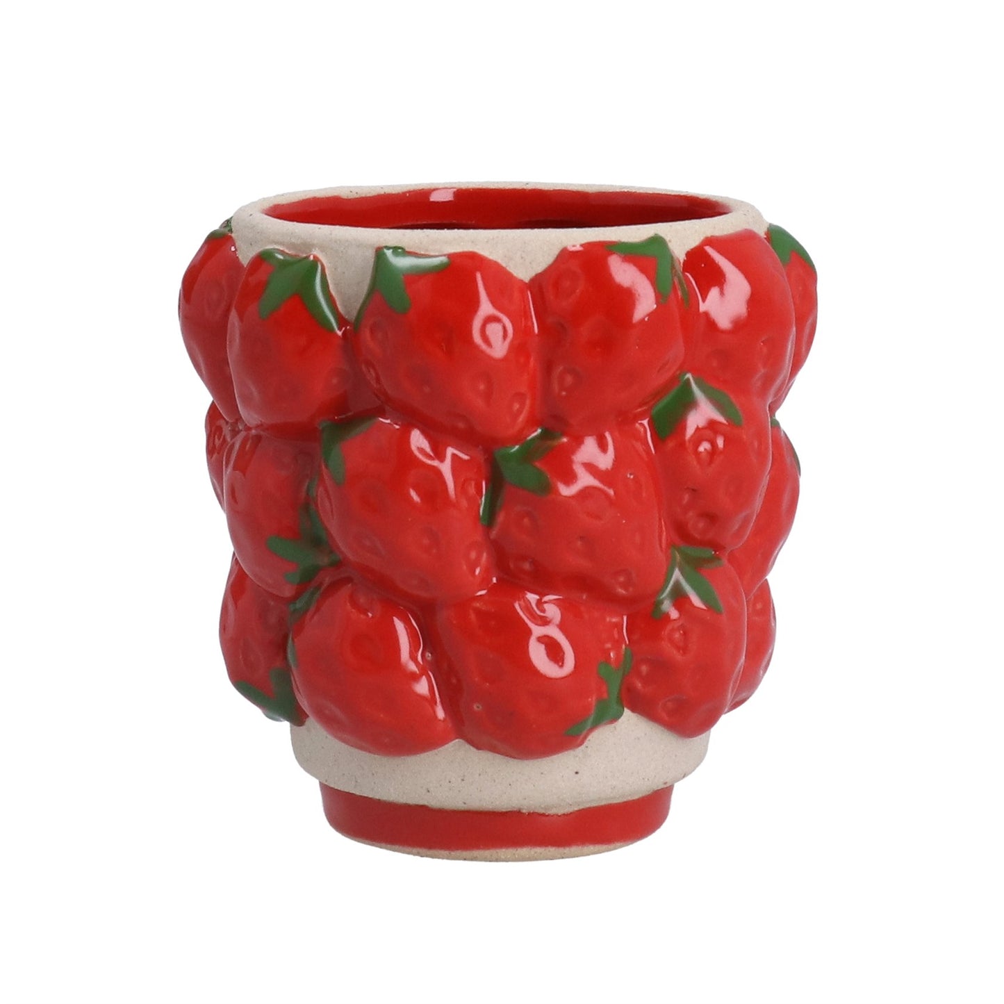 Gisela Graham Strawberries pot cover - 6.5cm