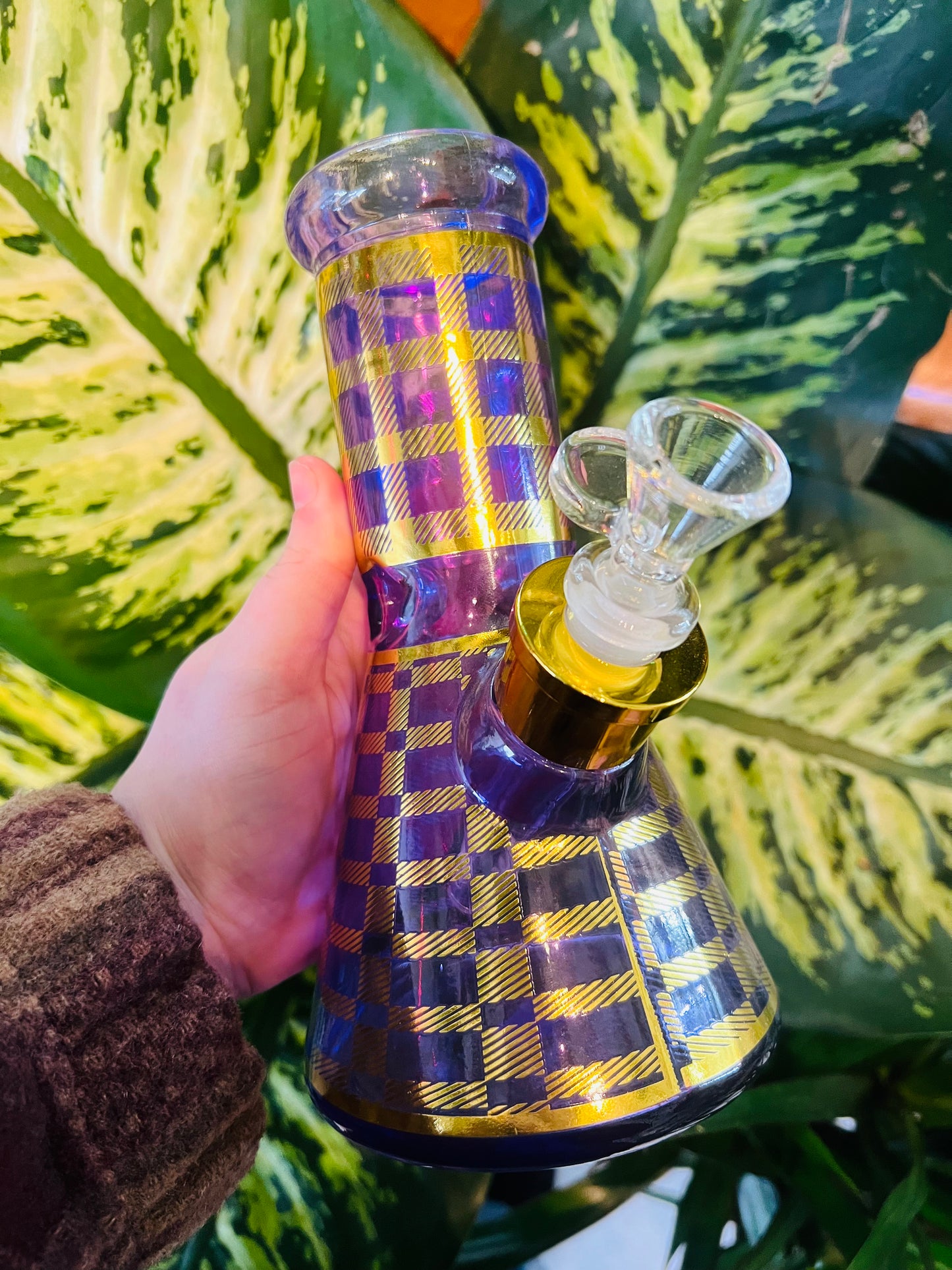 Chongz Purple Checkered Bong