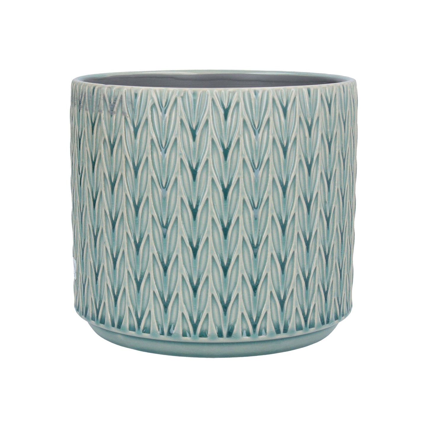 Ceramic Pot Cover 17cm - Blue Staghorn