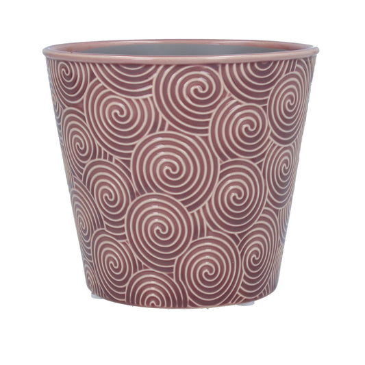 Ceramic Pot Cover - Pink Mauve 14cm