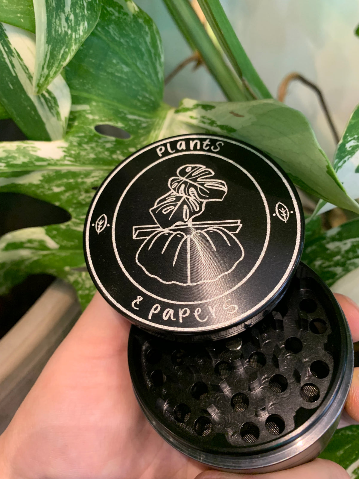 Plants & Papers Logo Design Grinder Large