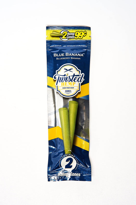 Twisted Hemp Cone - Blue Banana