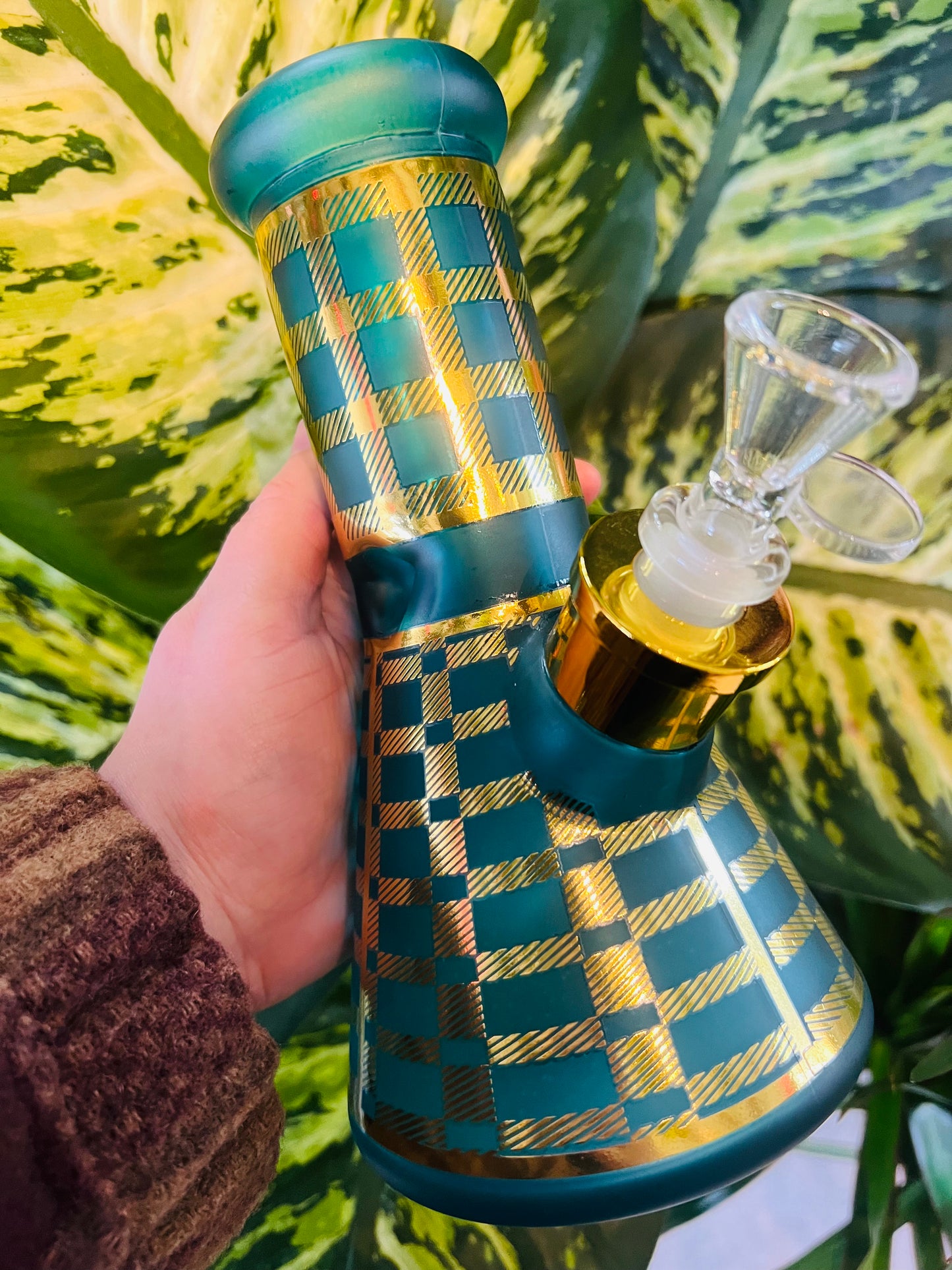 Chongz Matte Blue Checkered Bong