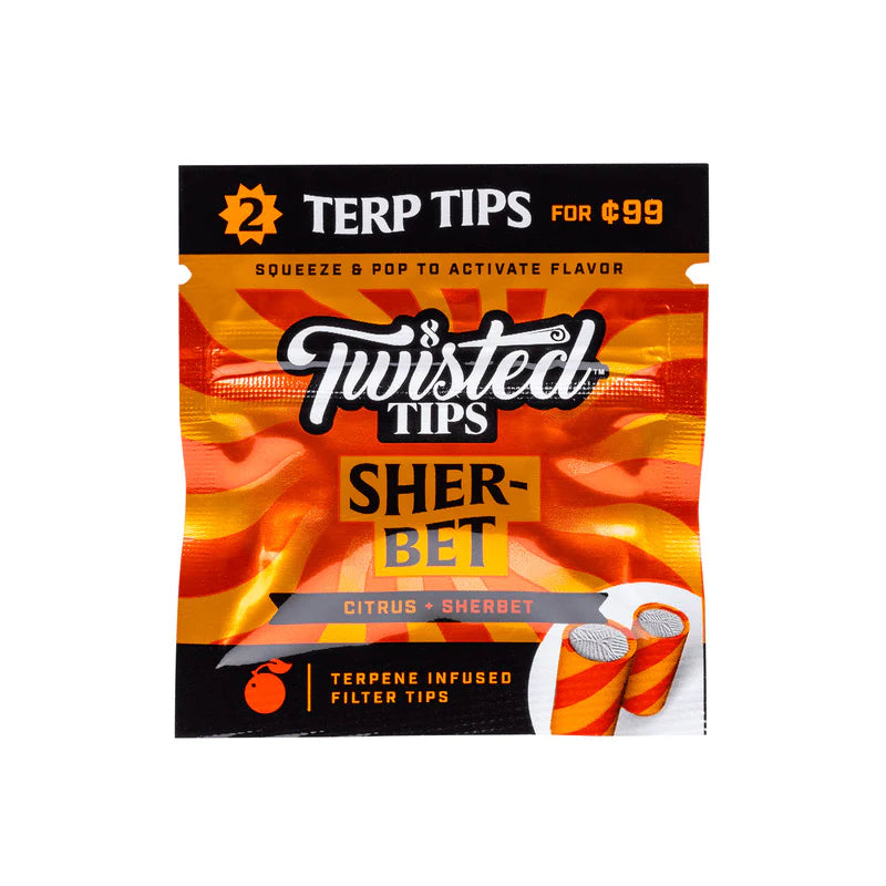 Twisted Hemp Terpene flavoured Filter Tips - Sherbert (Citrus & Sherbet)