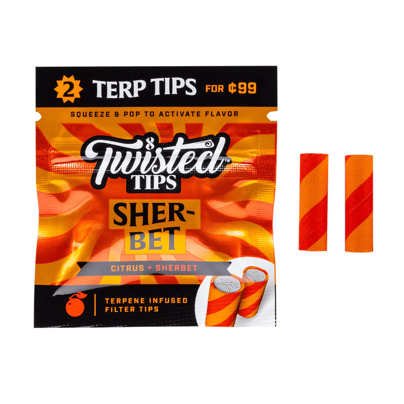 Twisted Hemp Terpene flavoured Filter Tips - Sherbert (Citrus & Sherbet)