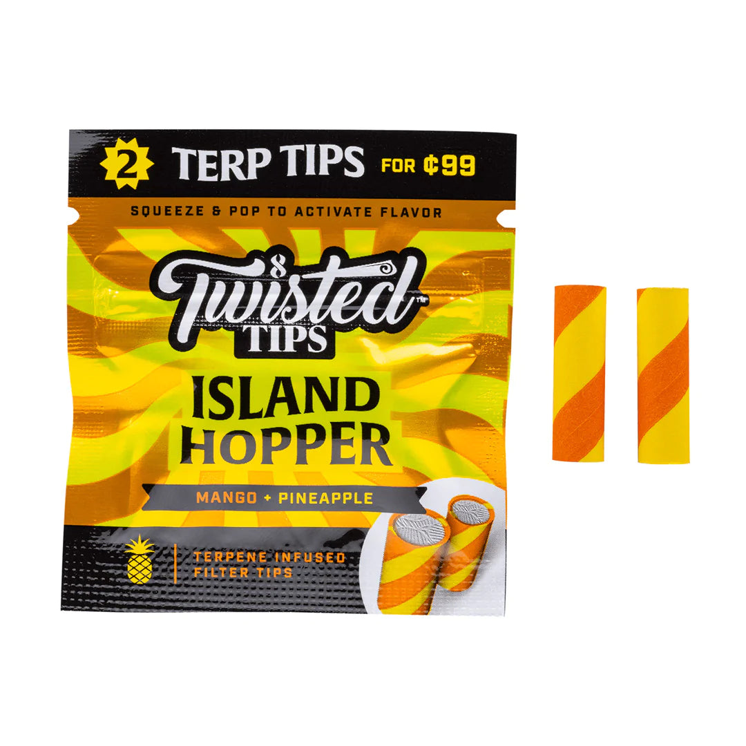 Twisted Hemp Terpene flavoured Filter Tips - Island Hopper (Mango & Pineapple)