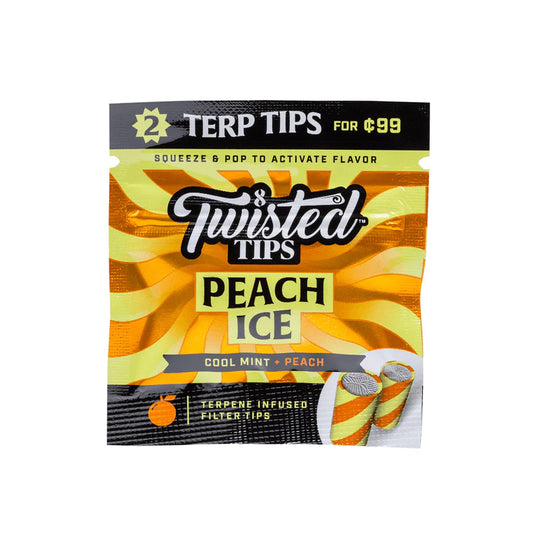 Twisted Hemp Terpene flavoured Filter Tips - Peach Ice (Cool mint & Peach)