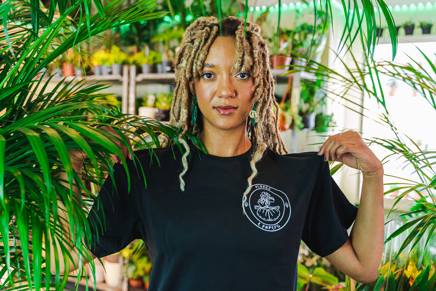 Plants and Papers T-Shirt Black