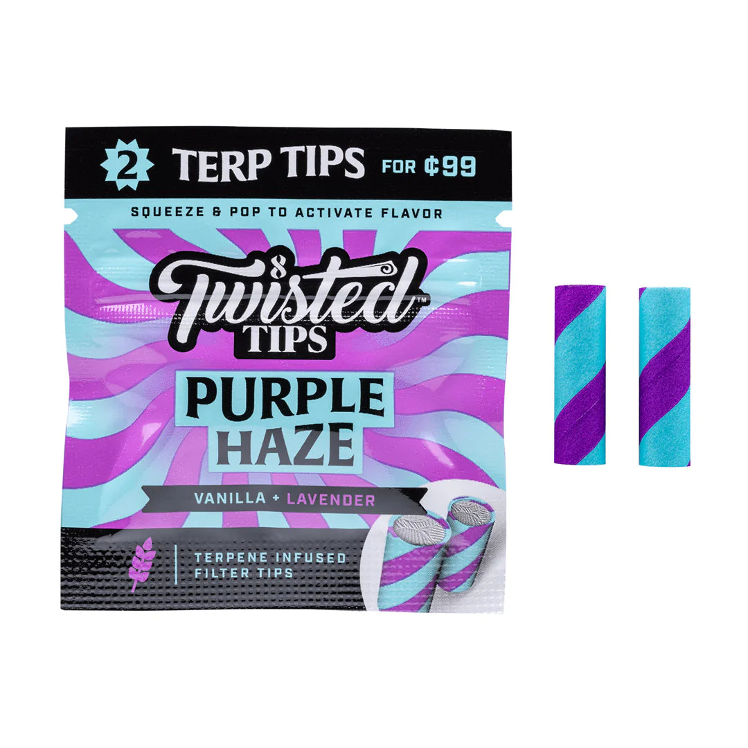 Twisted Hemp Terpene flavoured Filter Tips - Purple Haze (Lavender & Vanilla)